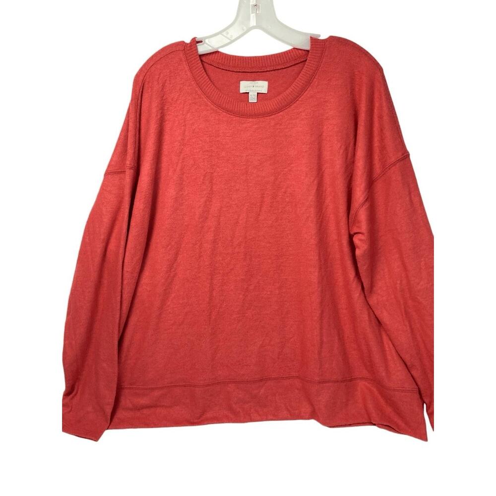 Lucky Brand Super Soft Coral Red Crewneck Sweater XL‎